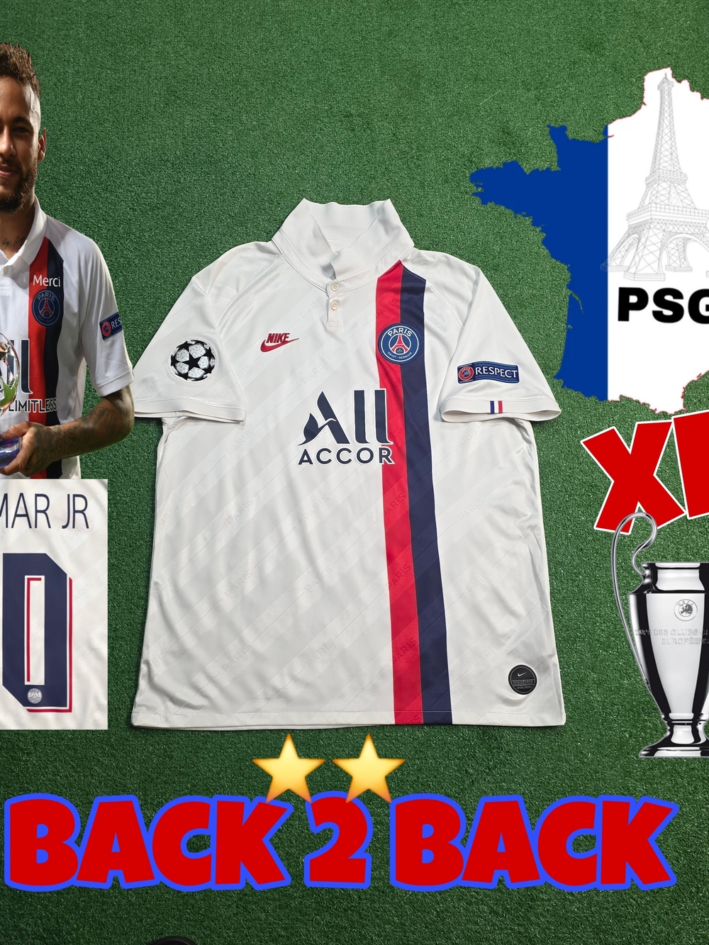 Nike PSG Neymar Jr #10 2019/2020 Third 3rd UCL Jersey Men's XL